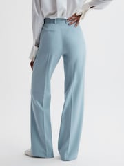Reiss Blue Clara Wide Leg Wool Blend Trousers - Image 4 of 5