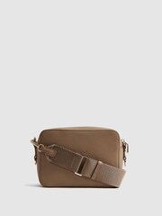 Reiss Taupe Cleo Leather Crossbody Camera Bag - Image 4 of 7