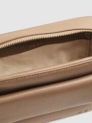 Reiss Taupe Cleo Leather Crossbody Camera Bag - Image 5 of 7