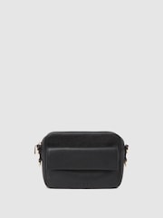 Reiss Black Cleo Leather Crossbody Camera Bag - Image 1 of 5