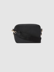 Reiss Black Cleo Leather Crossbody Camera Bag - Image 3 of 5