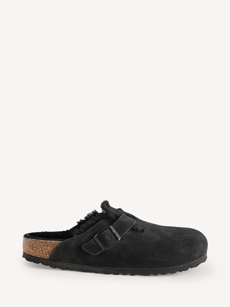 Черный - Замшевые сабо Birkenstock Boston Shearling - Image 1 of 5