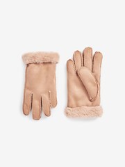 Camel Faux Suede Gloves (3-16yrs) - Image 1 of 3