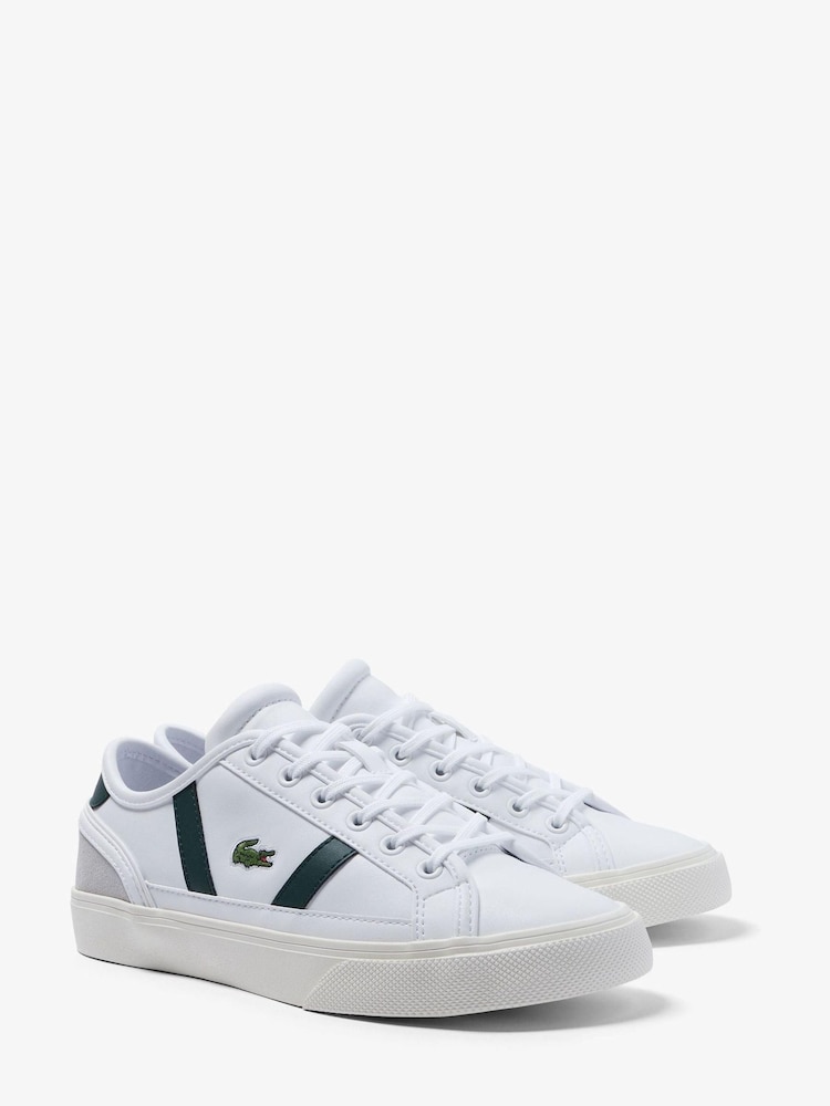 Lacoste White Sideline Pro Trainers - Image 2 of 6