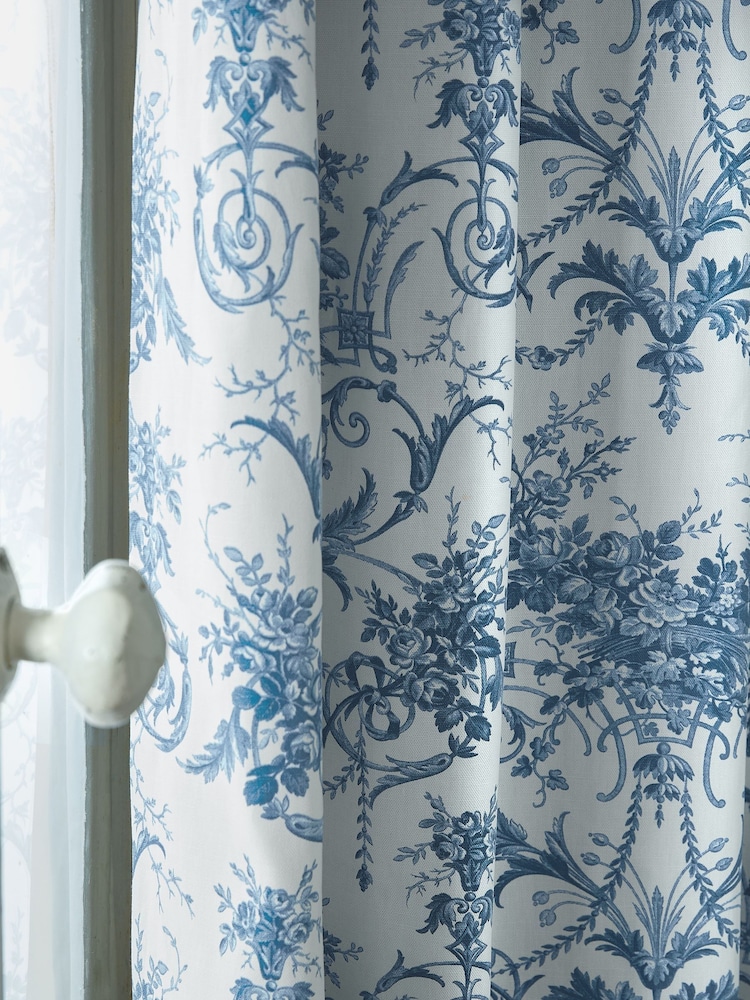 Laura Ashley Midnight Blue Tuileries Lined  Eyelet Curtains - Image 3 of 3