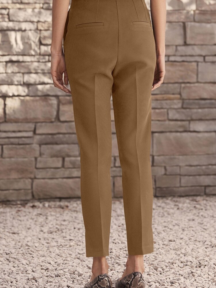 Camel Brown Tailored High Waisted Skinny Trousers - Image 3 of 5