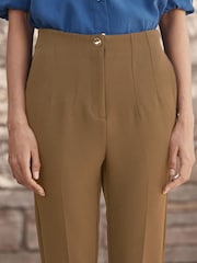 Camel Brown Tailored High Waisted Skinny Trousers - Image 4 of 5