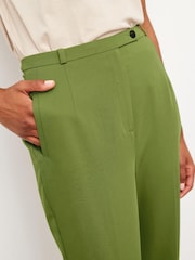 Khakigrün - Tailored Hose mit hohem Bund und schmalem Beinschnitt - Bild 4 von 5