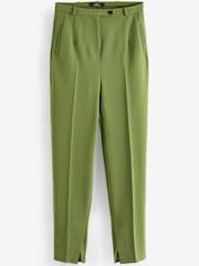 Khakigrün - Tailored Hose mit hohem Bund und schmalem Beinschnitt - Bild 5 von 5