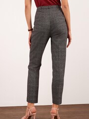 Grau kariert - Tailored Hose mit hohem Bund und schmalem Beinschnitt - Bild 2 von 5