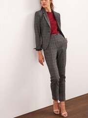 Grau kariert - Tailored Hose mit hohem Bund und schmalem Beinschnitt - Bild 4 von 5