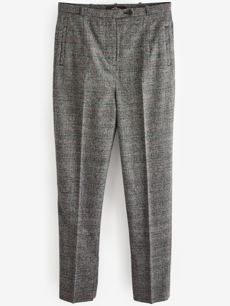 Grau kariert - Tailored Hose mit hohem Bund und schmalem Beinschnitt - Bild 5 von 5