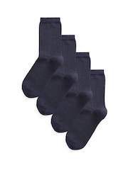 Navy Blue Modal Ankle Socks 4 Pack - Image 1 of 2