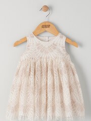 Mamas & Papas Pink Lace Tiered Dress - Image 1 of 3