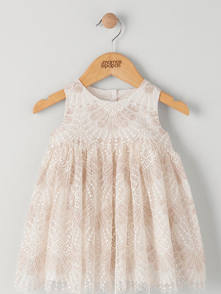Mamas & Papas Pink Lace Tiered Dress - Image 1 of 3