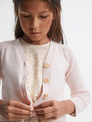 Pink - Reiss Abby Jr Strickjacke aus Kaschmirmischung - Bild 3 von 5
