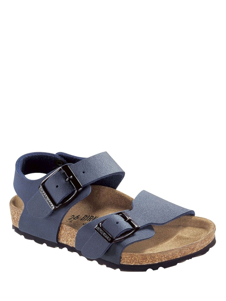 Birkenstock Navy Kids New York Birko Flor Sandals - Image 1 of 6