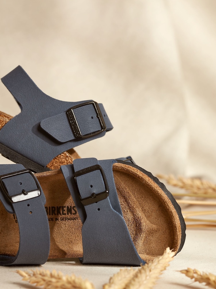 Birkenstock Navy Kids New York Birko Flor Sandals - Image 6 of 6 Birkenstock Navy Kids New York Birko Flor Sandals - Image 6 of 6