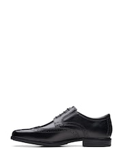 Clarks Black Wide Fit (H) Leather Howard Walk Wide Fit Shoes - Image 2 of 6