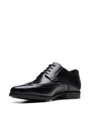 Clarks Black Wide Fit (H) Leather Howard Walk Wide Fit Shoes - Image 4 of 6