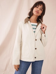 White Stuff Natural Harlow Borg Jacket - Image 1 of 6