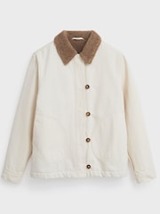White Stuff Natural Harlow Borg Jacket - Image 4 of 6