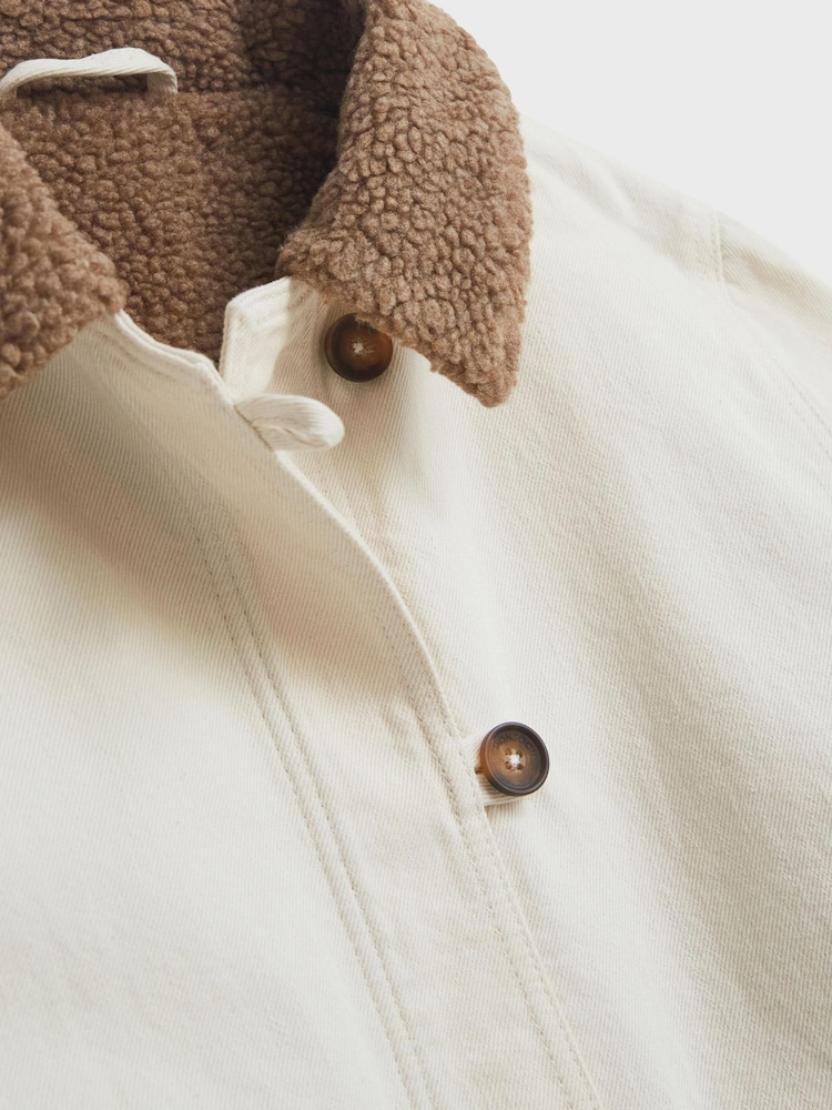 White Stuff Natural Harlow Borg Jacket - Image 6 of 6
