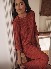 Raspberry Pink Satin Plissé Layered Longline Dress - Image 5 of 9