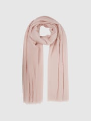 Reiss Blush Heidi Wool-Cashmere Lightweight Scarf - Image 3 of 4