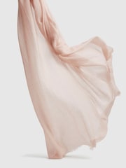 Reiss Blush Heidi Wool-Cashmere Lightweight Scarf - Image 4 of 4