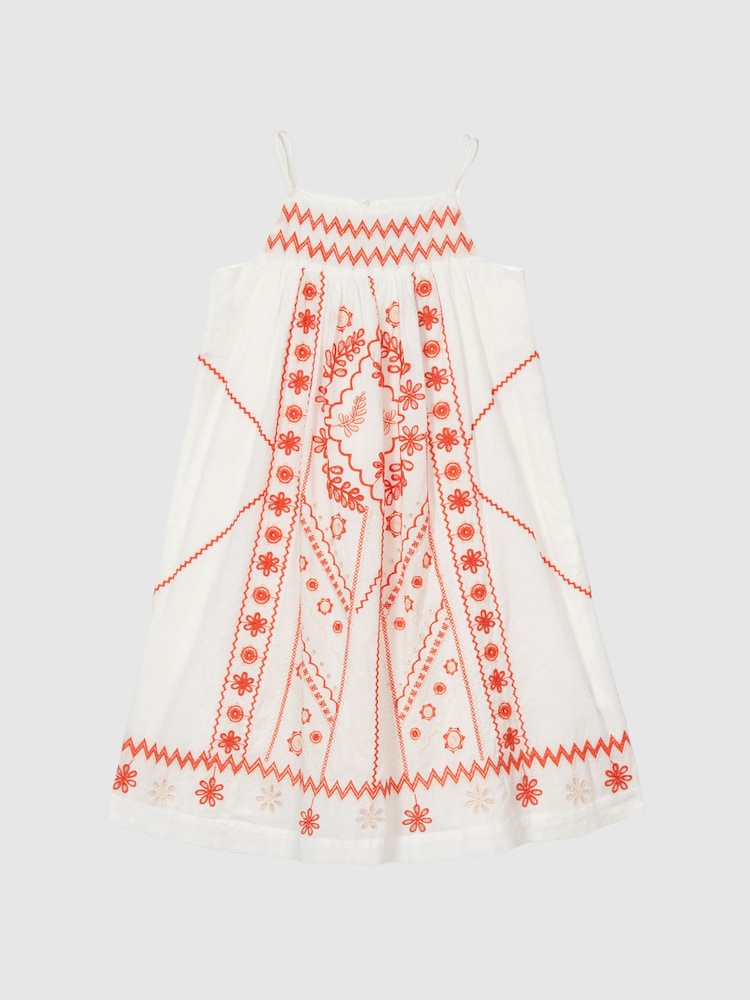Reiss White Jade Junior Embroidered Dress - Image 2 of 6