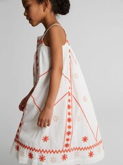 Reiss White Jade Junior Embroidered Dress - Image 3 of 6