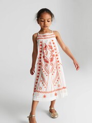 Reiss White Jade Junior Embroidered Dress - Image 4 of 6