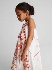 Reiss White Jade Junior Embroidered Dress - Image 5 of 6