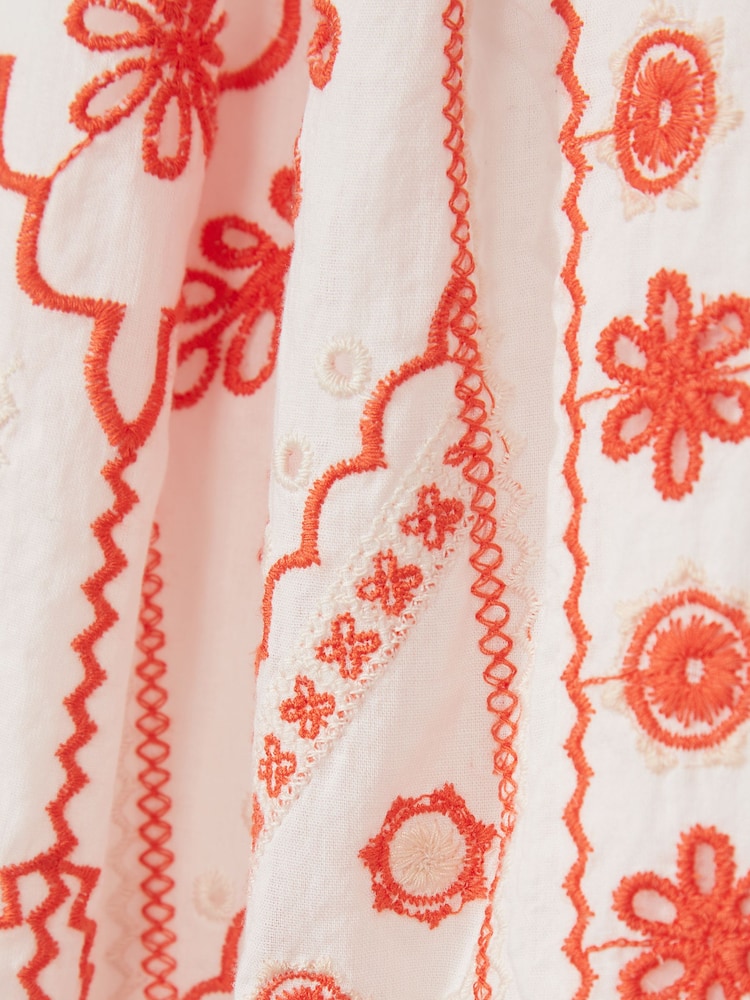 Reiss White Jade Junior Embroidered Dress - Image 6 of 6