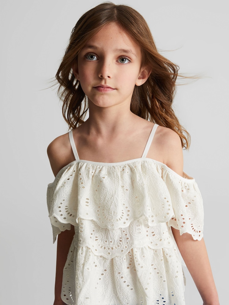 Reiss Ivory Cia Junior Lace Strappy Top - Image 1 of 6