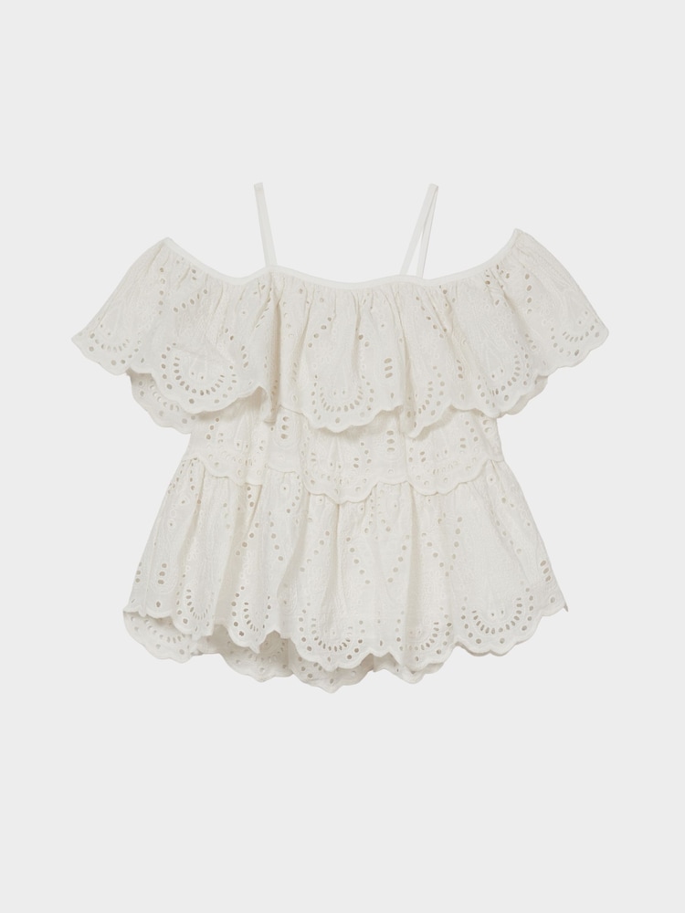Reiss Ivory Cia Junior Lace Strappy Top - Image 2 of 6