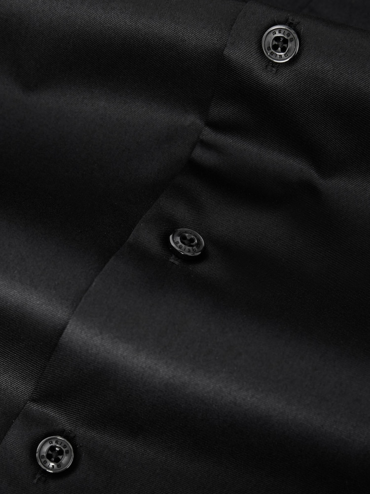 Reiss Black Storm Slim Fit Two-Fold Cotton Shirt - Image 7 of 9