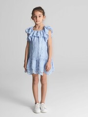 Reiss Blue Sia Jr Lace Mini Dress - Image 1 of 7