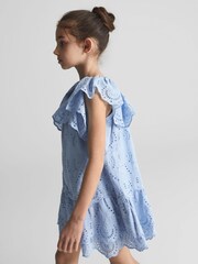 Reiss Blue Sia Jr Lace Mini Dress - Image 3 of 7