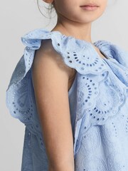 Reiss Blue Sia Jr Lace Mini Dress - Image 4 of 7