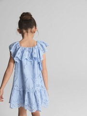 Reiss Blue Sia Jr Lace Mini Dress - Image 5 of 7
