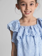 Reiss Blue Sia Jr Lace Mini Dress - Image 6 of 7
