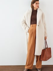 Ecru Creme - Mantel aus Teddystoff - Bild 1 von 1