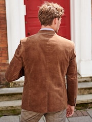 Brown Slim Fit Corduroy Formal Jacket - Image 2 of 10