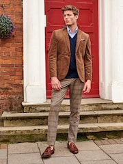 Brown Slim Fit Corduroy Formal Jacket - Image 3 of 10