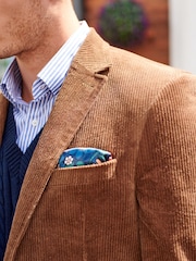Brown Slim Fit Corduroy Formal Jacket - Image 5 of 10