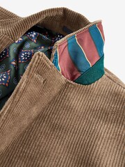 Brown Slim Fit Corduroy Formal Jacket - Image 9 of 10