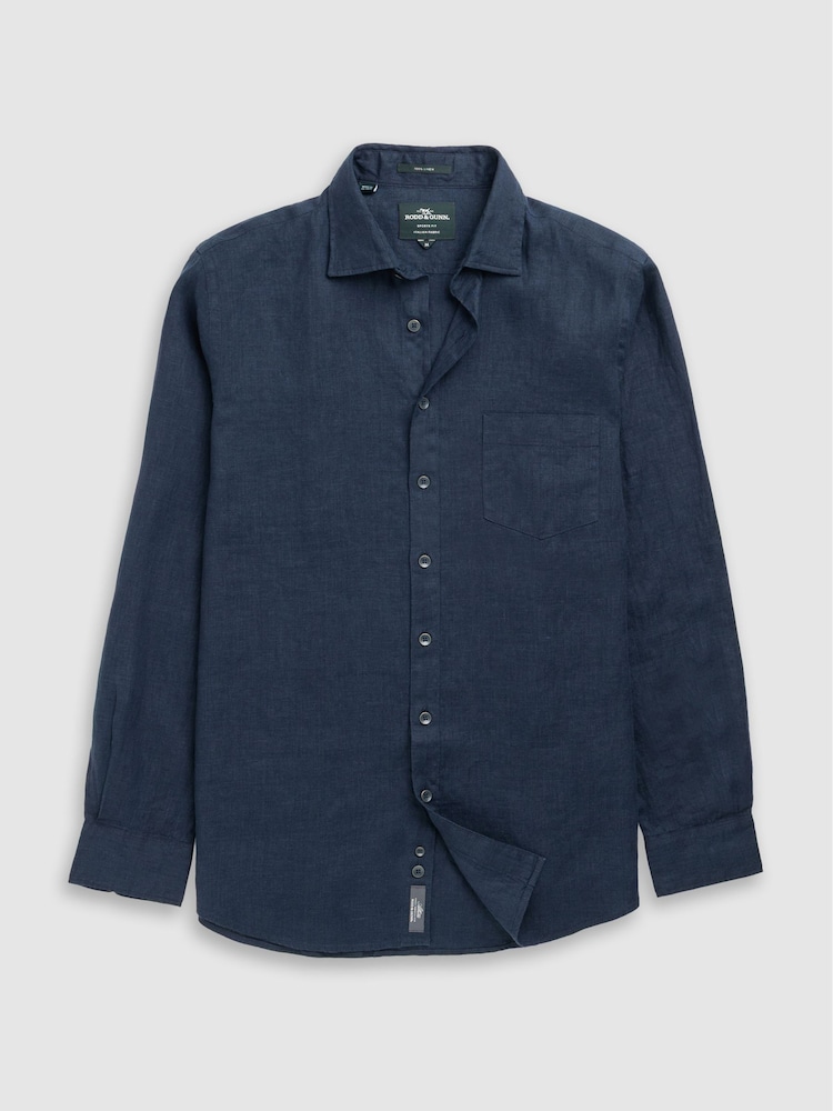 Rodd & Gunn Dark Blue Coromandel Sports Fit Shirt - Image 1 of 2