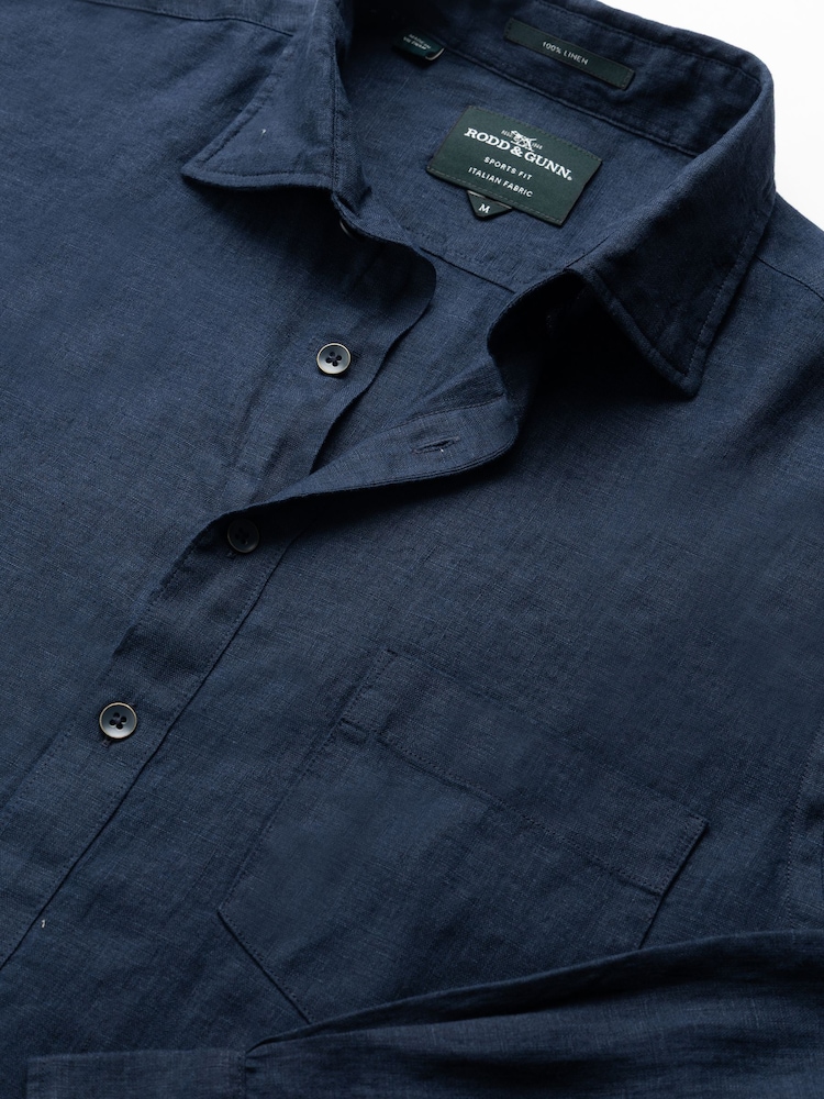 Rodd & Gunn Dark Blue Coromandel Sports Fit Shirt - Image 2 of 2